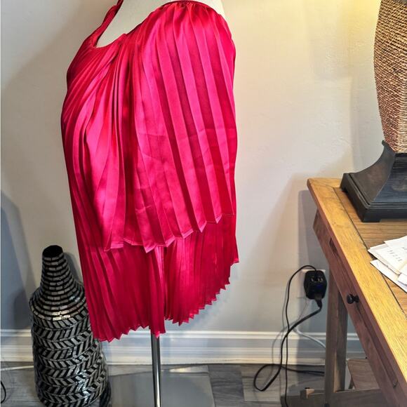 Johnny Was Vibrant Pink Pleated Blouse - Picture 3 of 6